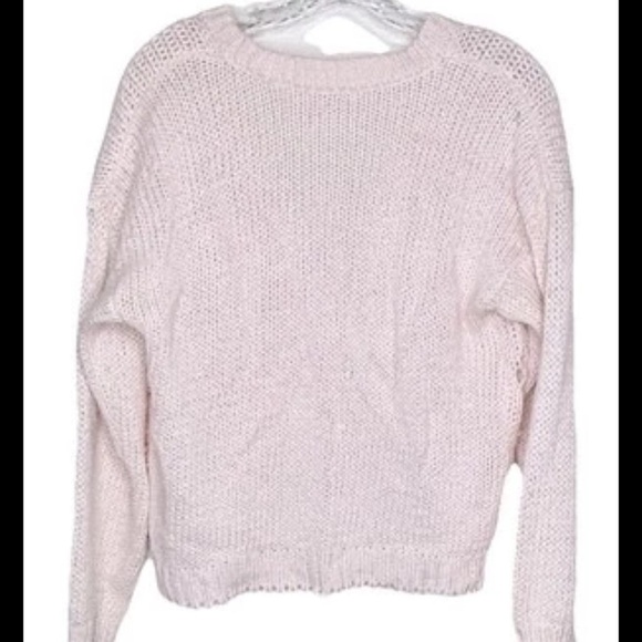 Vintage Knit Peach Embroidered Floral Cardigan Sweater M V-Neck Long Sleeves - Picture 4 of 6